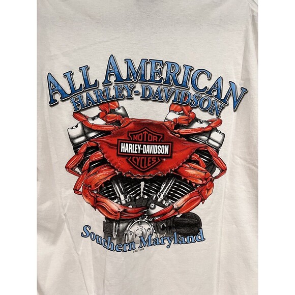Harley Davidson Mens T-shirt XL White Southern Maryland‎ All American NEW - Picture 6 of 8
